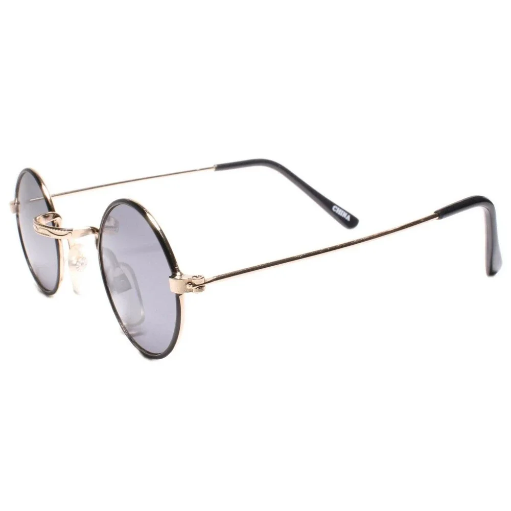 Kids 0-2 year Round Gold & Black Sunglasses 100% UV Protection
